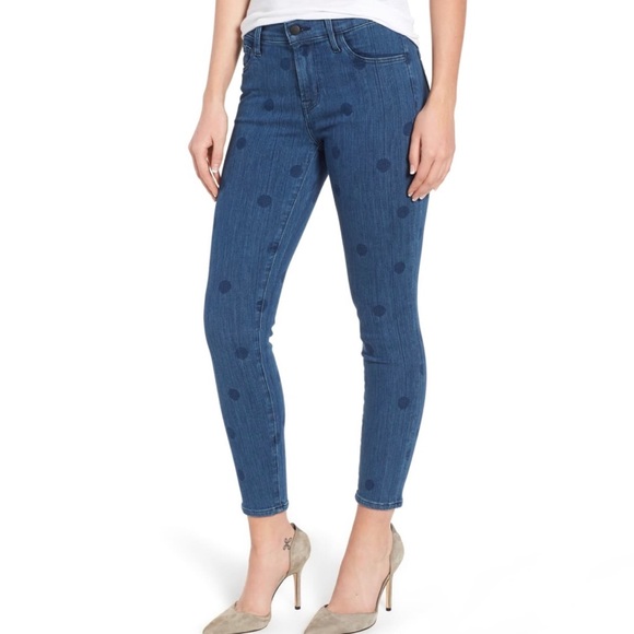 J Brand NWT Polka Dot Aerial Cropped Skinny Jean - Picture 3 of 11